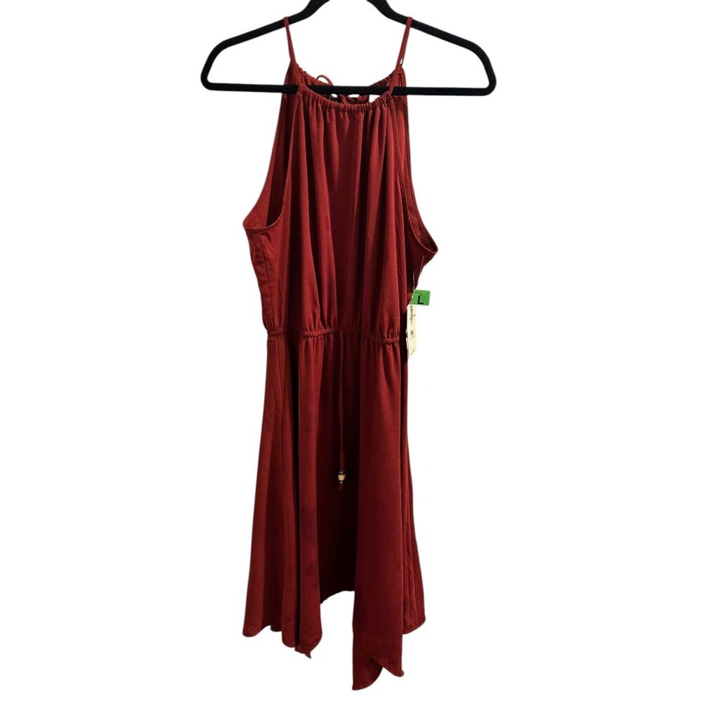 ✌️ 2/$40 ✌️ New Sleeveless Beaded Tie-Back Red Summer Dress By Bebop Size L